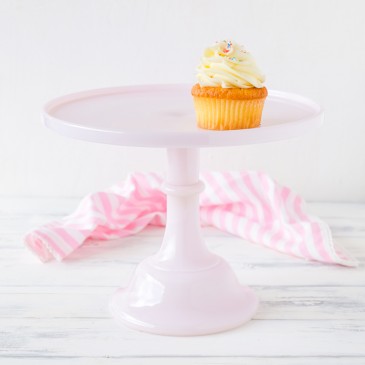 Baker Cake Stand in Pastellrosa von Mosser Glass