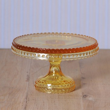 Hobnail Cake Stand in Yellow Medium