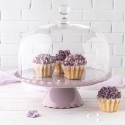 Tortenplatte Sweet Flower Medium Lavendel mit Glashaube 