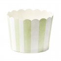 Muffinförmchen Streifen Hellgrün-Weiß 