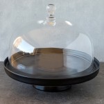 Tortenplatte Puro in Schwarz Matt mit Glashaube