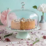 Tortenplatte Sweet Flower Medium in Mintgrün mit Glashaube