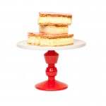 Jansen+co, Cake Stand medium mit Fuß in Rot und Deko