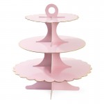 Miss Étoile, Etagere in Rosa mit goldfarbenem Rand