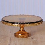 Hobnail Cake Stand in Amber Large