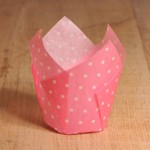 Tulpen Muffinförmchen Punkte Weiß/Pink